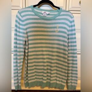 Vineyard Vines white and teal stripe sweater - size medium